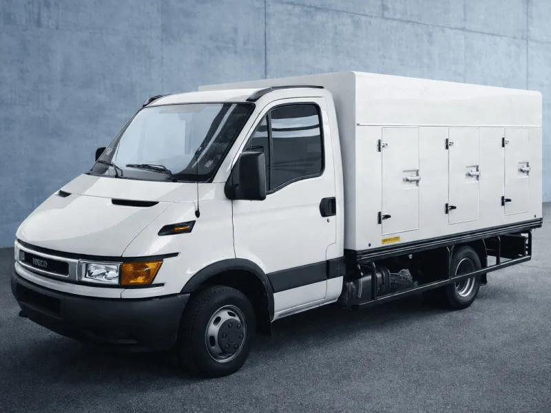 Cold Car body on platform cab